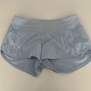 light blue lululemon speed up shorts 2.5 size 2